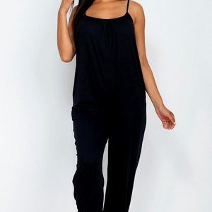 Spaghetti strap solid jumpsuit